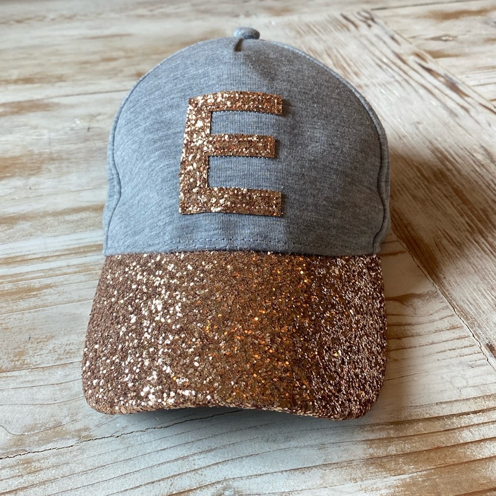 Justice Girls Glitter Inital “E” Hat